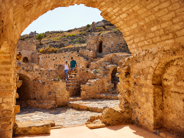 a stone arch at Monemvasia, Greece