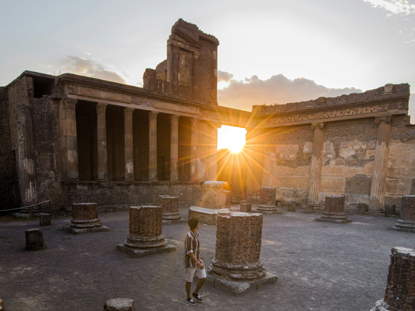 sunset in Pompeii, Italy