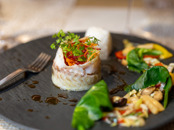 a close-up of food at S.A.L.T. Kitchen, Silversea