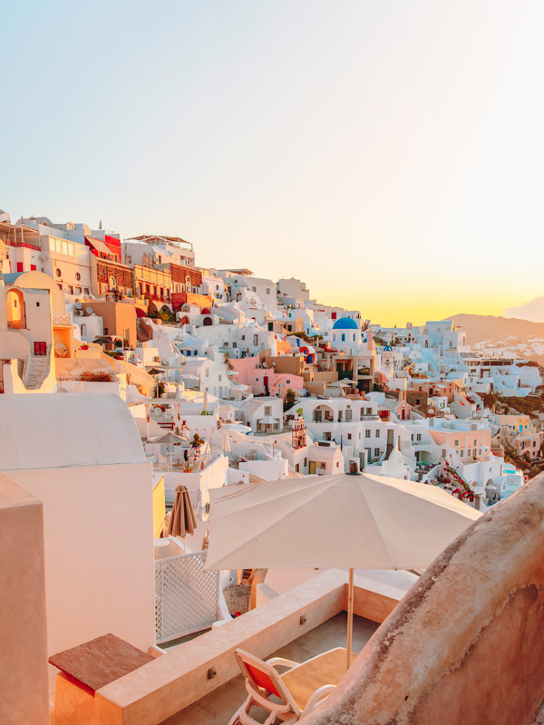 the sunny Santorini, Greece