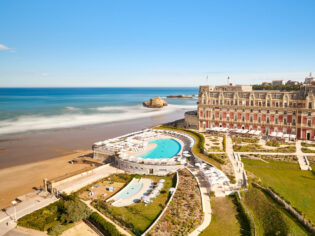 an aerial view of Hôtel du Palais, Biarritz, France