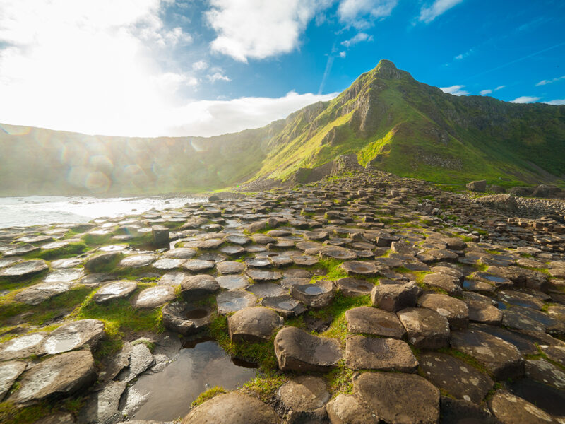 The Giant’s Causeway is a UNESCO World Heritage site located on the rugged coast of County Antrim in Northern Ireland.