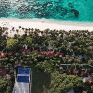 An aerial shot of Club Med.