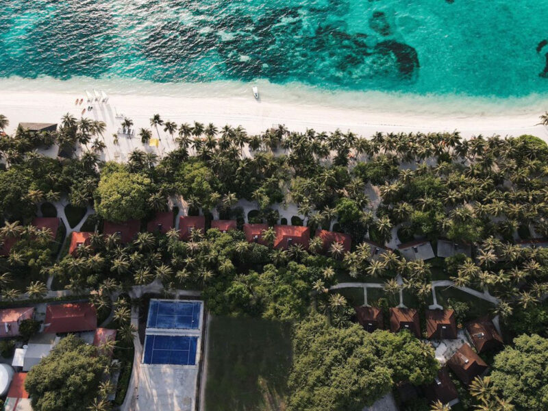 An aerial shot of Club Med.