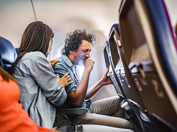Crying Man On Plane