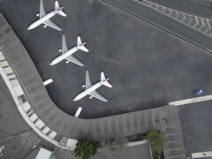 Aerial view of an airport