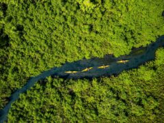 aerial of Asaga Lagoon in samoa