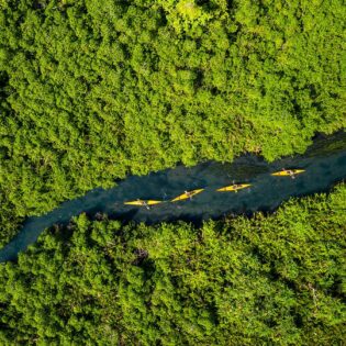 aerial of Asaga Lagoon in samoa