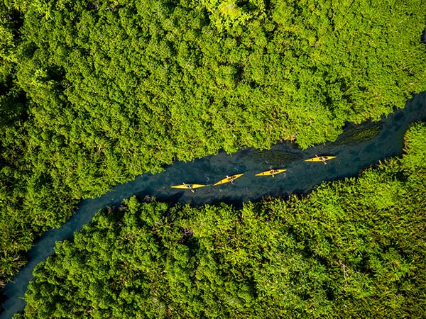 aerial of Asaga Lagoon in samoa