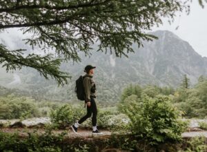 Solo female on a hike in the Chubu-Sangaku National Park, Japan