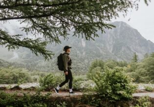 Solo female on a hike in the Kamikochi National Park, Japan