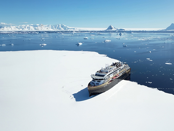 HX expeditions ship in Antarctica