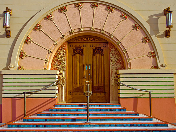 Ornate art deco building, Napier, New Zealand. See it with Norwegian Cruise Line.
