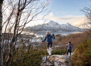 hiking through Lofoten in Norway