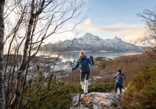 hiking through Lofoten in Norway