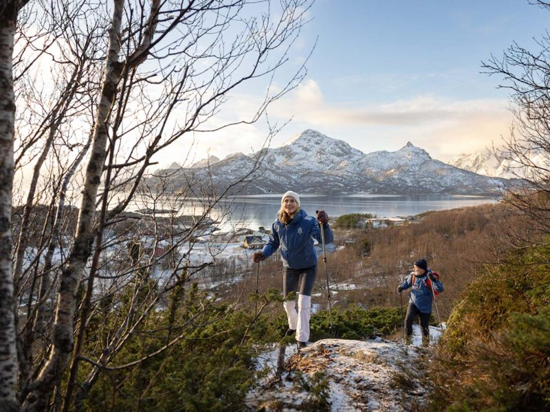 hiking through Lofoten in Norway