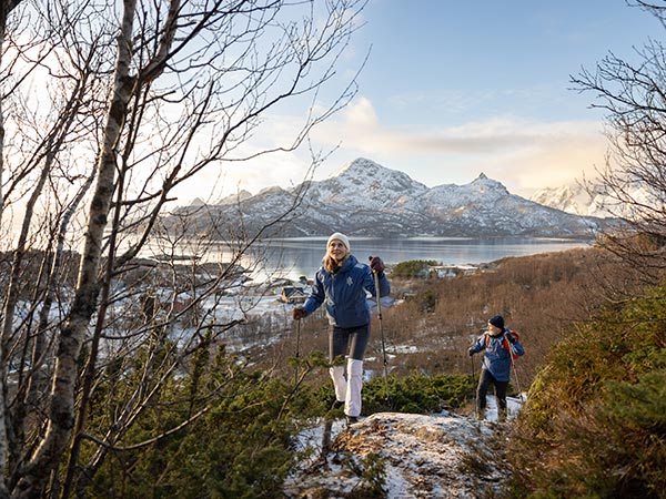 hiking through Lofoten in Norway