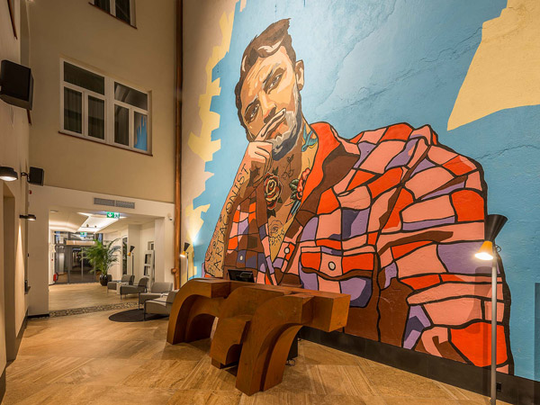 local street art at Artagonist Art Hotel, Vilnius, Lithuania