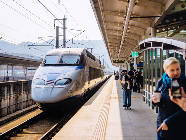 the Korean Train Express (KTX) bullet train in South Korea