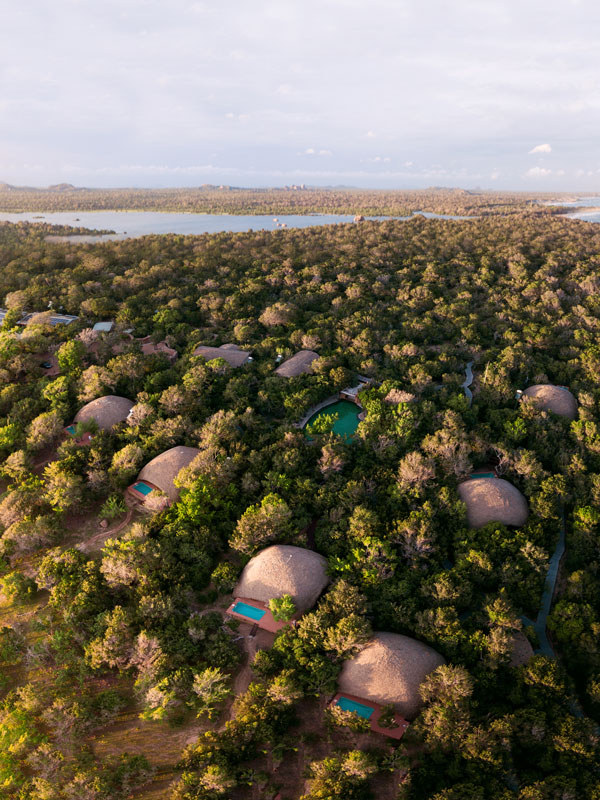 an aerial view of Uga Chena Huts, Sri Lanka