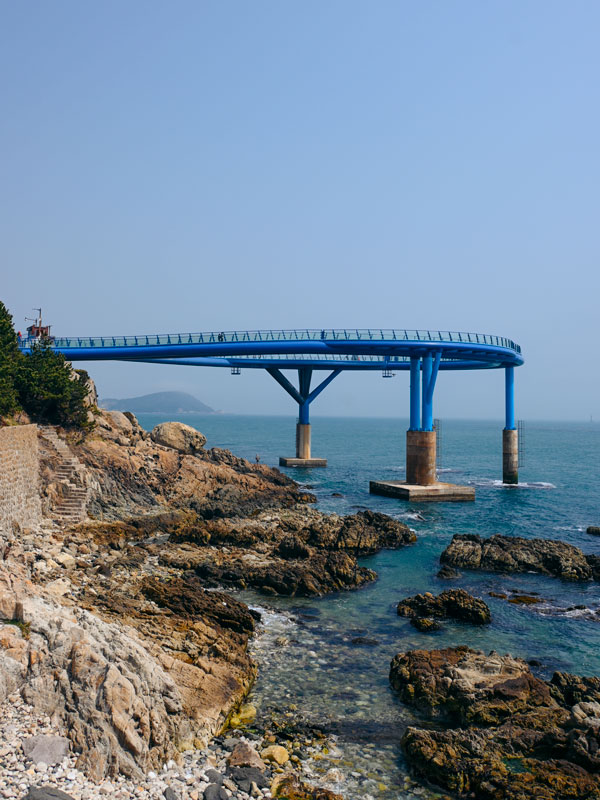 the Cheongsapo Skywalk overlooking the Sea of Japan