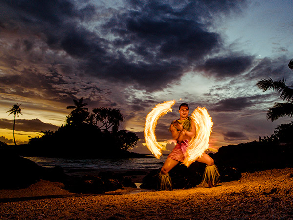 Siva Afi dancers at fiafia night in samoa