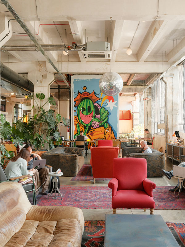 street art-inspired interior at Fabrika Hostel, Tbilisi