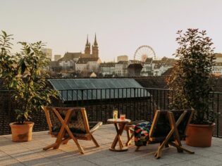 View of Basel from the Terrace Suite at Volkhaus Basel