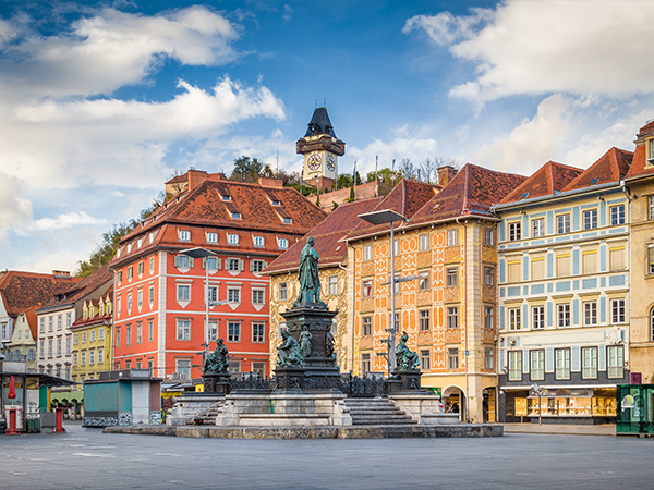 Historic city of Graz with main square, Styria, Austria