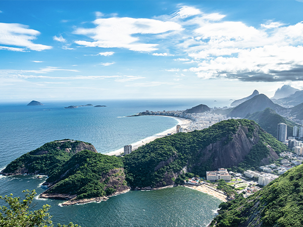 An aerial view of Rio de Janeiro.