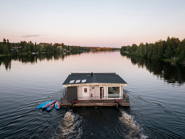 A sauna ferry in Oulu, Finland