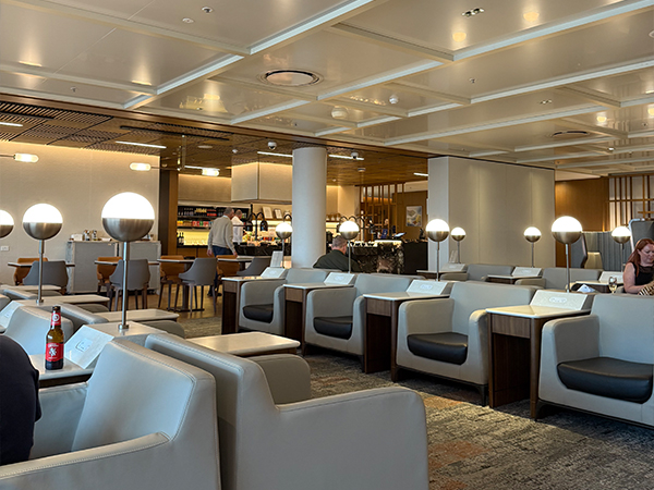 The single seat lounges at the Singapore Airlines SilverKris Lounge in Sydney