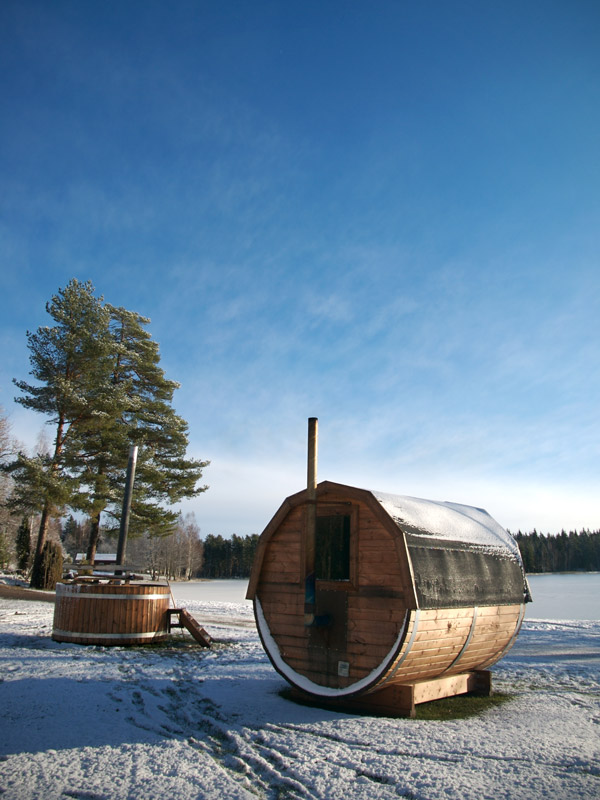 a Finnish Sauna in winter