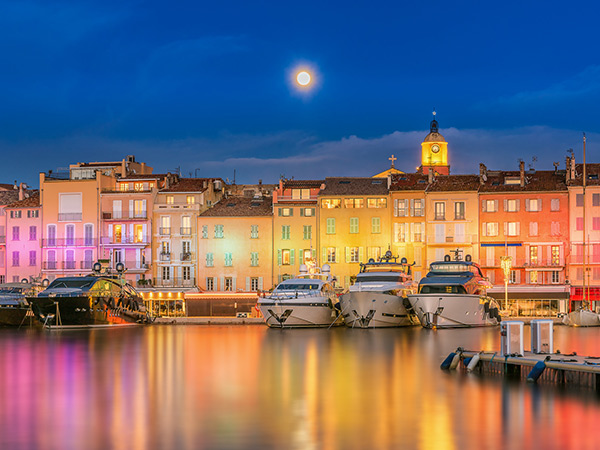 St Tropez against the full moon