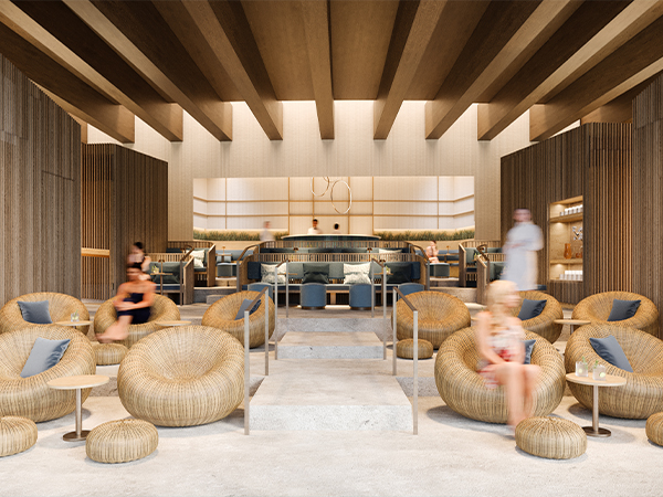 The sleek timber interiors of BASIN Glacial Waters.