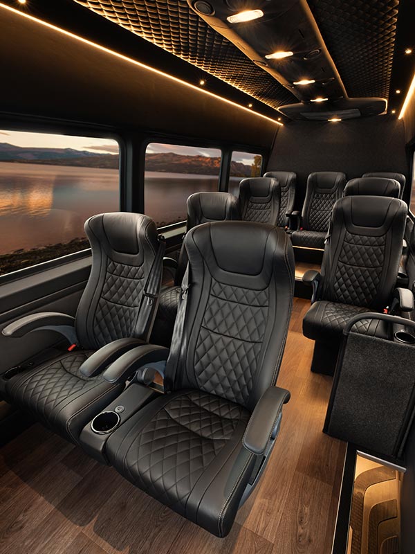 luxe tours van interior