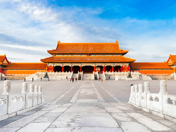Front view of the Forbidden City’s main entrance in Beijing.