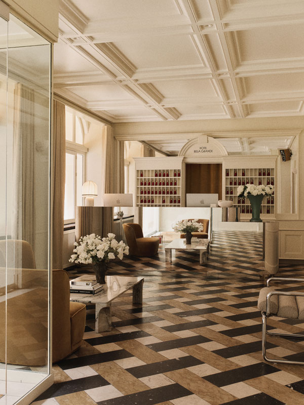 a look inside the lobby of Hotel Bella Grande