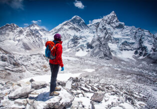 Woman looking at Everest