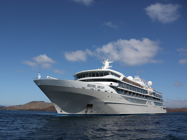 Silversea's new Silver Origin ship in the Galapagos