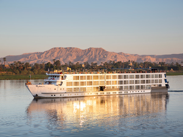 a Uniworld Boutique River Cruises' ship sailing The Nile River, Egypt