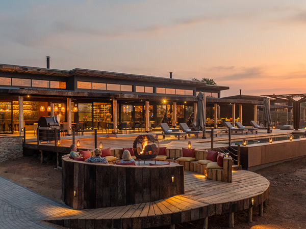 the deck of Ximuwu five-star lodge in southern Africa