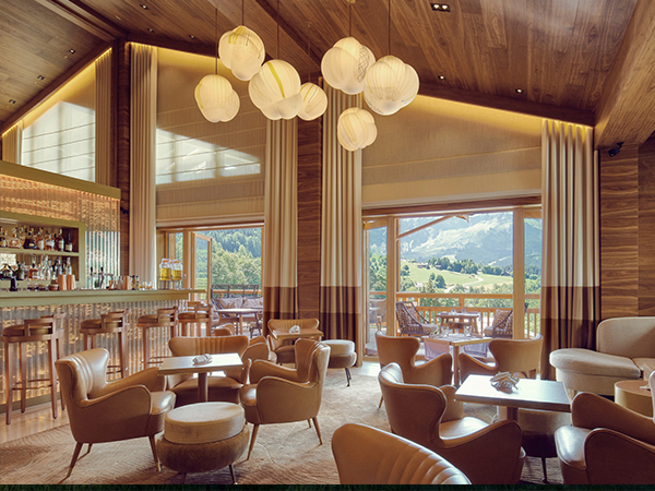 Four Seasons Hotel Megève timber-clad interior