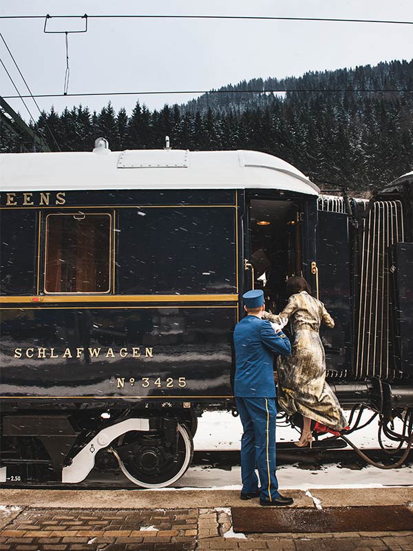 stepping aboard Venice Simplon Oriental Express