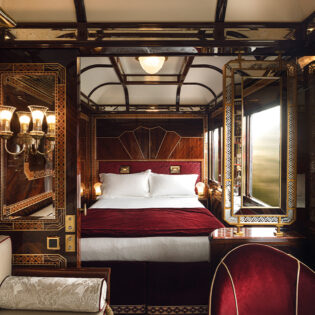 A cabin on the Venice Simplon-Orient-Express