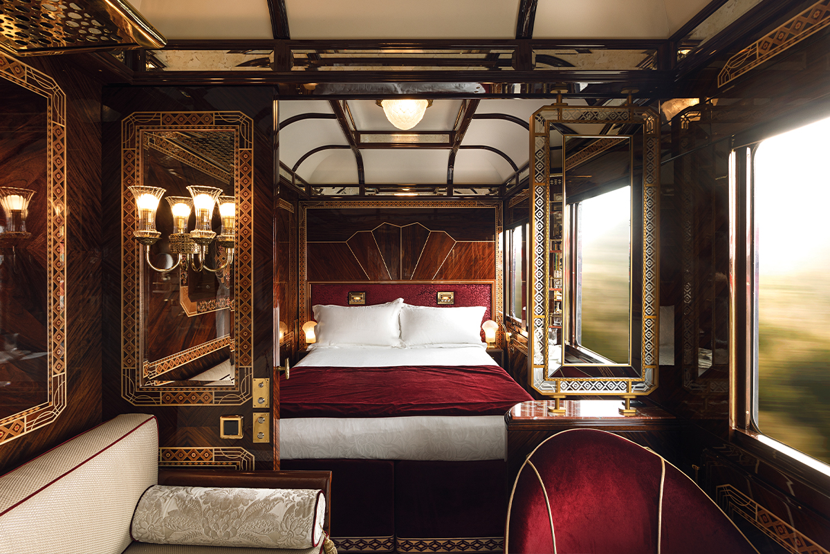 A cabin on the Venice Simplon-Orient-Express