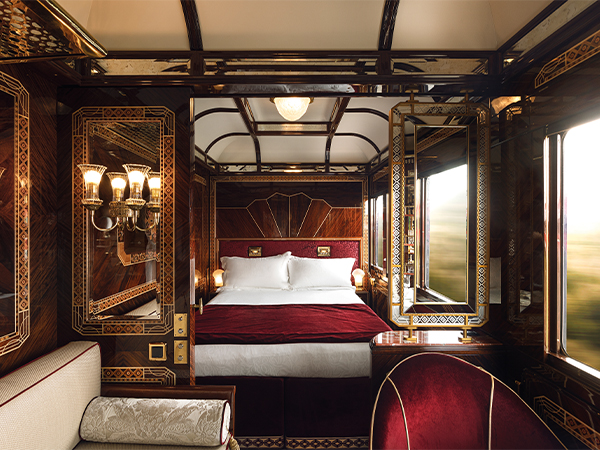 A cabin on the Venice Simplon-Orient-Express