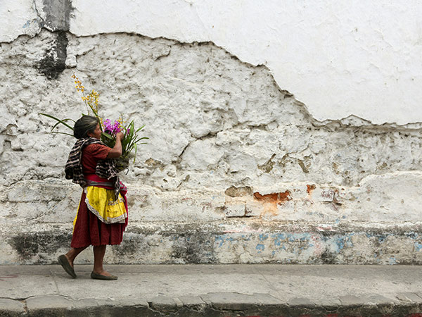 woman walking in Antigua Guatemala