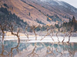 Jiuzhai Valley National Park in winter