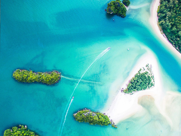 aerial of krabi island thailand
